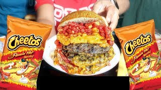 Flamin Hot Cheetos Mac And Cheese Burger [upl. by Schriever]