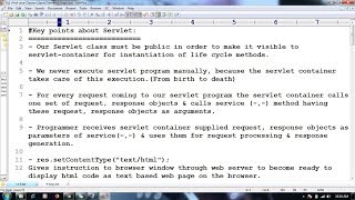 12 Important Key points about Servlet  Adv Java Servlet programming Tutorial advance java tutorial [upl. by Lichter93]