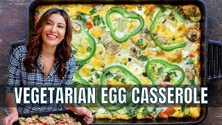 A Healthy Vegetarian Egg Casserole Recipe  The Mediterranean Dish [upl. by Annaigroeg]