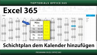 Schichtplan Eurem Kalender hinzufügen  Excel 365 Tutorial [upl. by Stuppy]