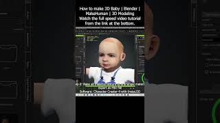 How to make 3D Baby  Blender  MakeHuman  3D Modeling Tutorial blender baby makehuman tutorial [upl. by Ecirual859]