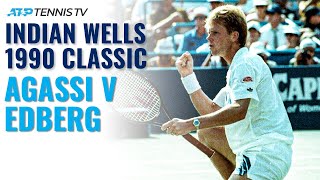 Extended Highlights Stefan Edberg v Andre Agassi  Indian Wells Final 1990 [upl. by Feltie628]