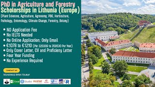 Lithonian PhD Scholorships in Agriculture and Forestry for Pakistani Students  Part4 [upl. by Ahseele]