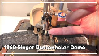 1960 Singer Buttonholer Demonstration [upl. by Ronal]