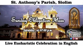 Sunday English Mass Live at 7pm on Saturday 1st June 2024  St Anthonys Church Siolim [upl. by Aubree310]