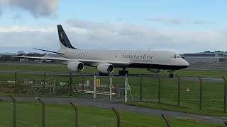 Samaritan’s Purse Douglas DC8 Take Off at Prestwick Airport [upl. by Netsrijk]