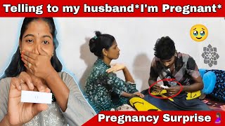 Telling to my husband Im Pregnant🥹🤰🏽Pregnancy Surprise to HusbandTamilpaviLoveprasanth [upl. by Woodrow]