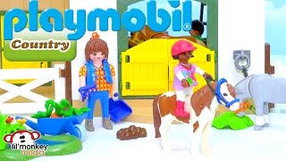 Playmobil Country Collection Pony Farm Horseback Ride Picnic Pony Wagon and More [upl. by Dorelle]