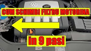 Cum se schimbă filtrul de motorină la VW Golf 5 Mk5 20 TDI  TUTORIAL în 9 paşi simpli [upl. by Seem]