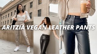 BEST VEGAN LEATHER PANTS  ARITZIA Melina Pant vs Command Pant Review [upl. by Ylrae]