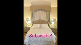 DIY Tufted Headboard with matching over the bed valance canopy [upl. by Anirehtak]