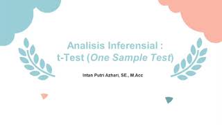 ttest One Sample Test [upl. by Nightingale787]