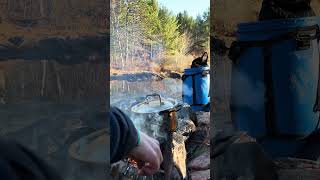 Boiling water in the morning camping nature [upl. by Eedrahs757]