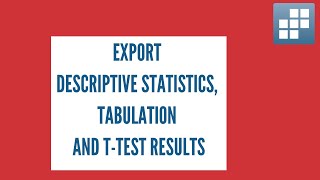 Export Descriptive Statistics Tabulation and ttest Results From Stata [upl. by Hakilam]