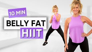 10 Minute HIIT To Burn BELLY FAT  All Standing Boxing Low Impact [upl. by Linnet422]