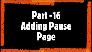 Making Pause Page in pygame Part16 [upl. by Alyam]