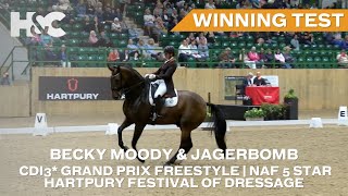 Becky Moody amp Jagerbomb Win The CDI3 Grand Prix Freestyle To Music  NAF 5 Festival Of Dressage [upl. by Nea]