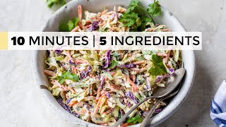 CREAMY COLESLAW RECIPE  with easy healthy dressing [upl. by Sorodoeht]