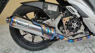 Modifikasi vario 150 Led new  Review knalpot Standar racing ADR Racing Stainless Blue Twotone [upl. by Lorac]