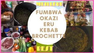 Fumbwa BrochettesCongo Okazi Eru leaves stew in peanut butter Kebab Cook with me [upl. by Manoff207]