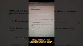 Retell Lecture PTE Very Easy Template shorts shortvideo [upl. by Yeta294]