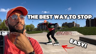 How To Stop On Rollerblade Power Stop for beginners [upl. by Teece]