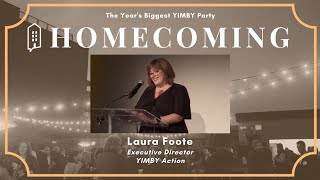 Laura Foote Welcome Speech at YIMBY Homecoming 2023 [upl. by Aneelad]