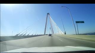 Travel bridges Charleston Crossing the Arthur Ravenel Jr Bridge over the Cooper River [upl. by Rodmun]