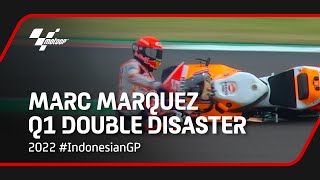 Marc Marquez Q1 Double Disaster  2022 IndonesianGP [upl. by Wash]