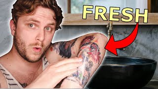 How To PERFECTLY Heal A New Tattoo Day 03 [upl. by Mikiso]