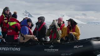 Zodiac cruising in Antarctica aboard Hondius [upl. by Yhotmit]