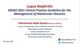 Lupus Nephritis KDIGO 2021 Guidelines  Arabic Language  Dr Gawad [upl. by Smiga592]