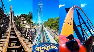 5 Awesome Roller Coasters at Six Flags Great Adventure Front Seat POV [upl. by Odel665]