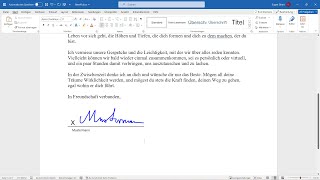 Word Unterschrift und Signatur einfügen handschriftlich signieren unterschreiben Signaturzeile [upl. by Intosh]