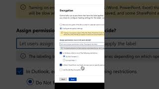 How to set a Sensitivity Label in Microsoft Purview so users can choose the permissions shorts [upl. by Arundel]