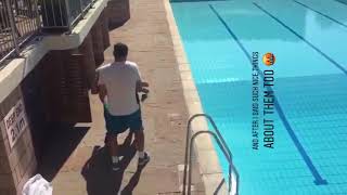 Petra Kvitová  throwing into the pool after winning title in Birmingham [upl. by Baelbeer]