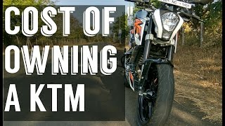 Cost of Owning a KTM Duke 200RC 200  Maintenance servicing mileage Tyres Insurance [upl. by Janetta789]