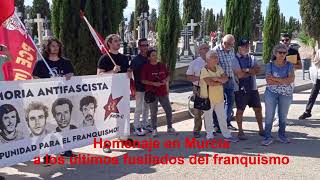 Homenaje en Murcia a los últimos fusilados por el franquismo [upl. by Creath686]