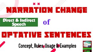 Narration Change of Optative Sentences  Direct amp Indirect Speech  Reported Speech [upl. by Muraida]