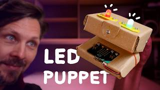 Cardboard Puppet with MicroBit and DIY LED Modules [upl. by Rodina959]