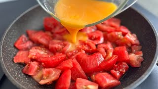 2 Tomatoes with 3 Eggs Quick Recipe in 5 Minutes Super Easy and Delicious Tomato Recipe [upl. by Annodahs]