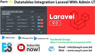 How to Integrate Datatables in Laravel 9876 [upl. by Yrelav810]