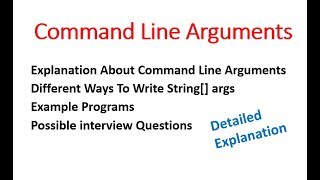 Command Line Arguments String args  Hindi [upl. by Neelav]