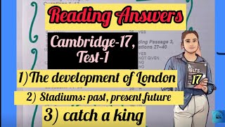 IELTS Exam Reading Answers  The Development of London Cambridge17T1 Stadiums Catch king ielts [upl. by Ernestine]