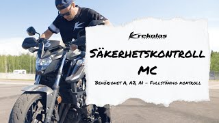 Säkerhetskontroll Mc  Fullständig Alla delar av säkerhetskontrollen på motorcykel [upl. by Attenauq]