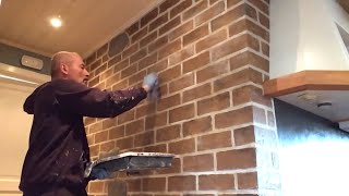 DIY Faux Brick Wall  Most realistic Complete tutorial fauxbrick [upl. by Eittod]