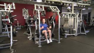 Hammer Strength PlateLoaded Shoulder Press Instructions [upl. by Aikenahs]