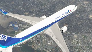 X Plane B767 Heavy Rain and turbulence Tokyo [upl. by Hoem]