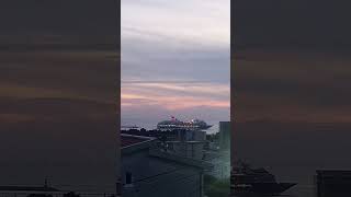 A cruise ship slowly leaves the port of Bar in Montenegro [upl. by Toddie]