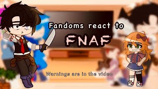 Fandoms react to FNAF  part 36  13  read desc [upl. by Ellehsar]